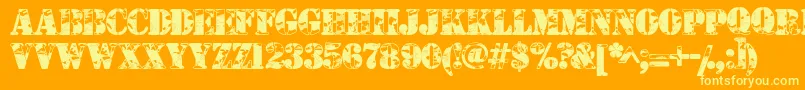 Camouflageu Font – Yellow Fonts on Orange Background