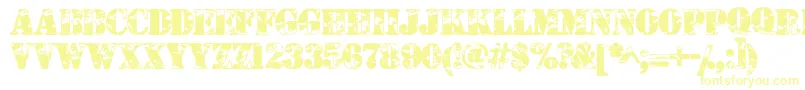 Camouflageu Font – Yellow Fonts on White Background