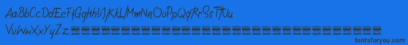 Шрифт RiotiksDemo – чёрные шрифты на синем фоне