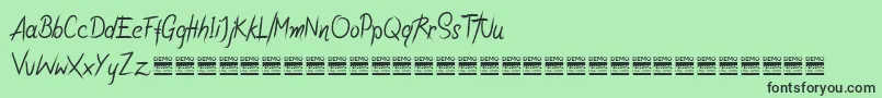 フォントRiotiksDemo – 緑の背景に黒い文字