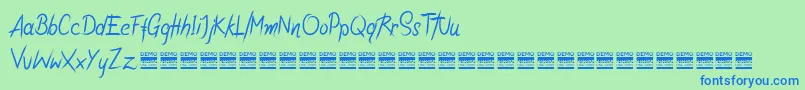 RiotiksDemo Font – Blue Fonts on Green Background