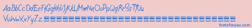 RiotiksDemo Font – Blue Fonts on Pink Background