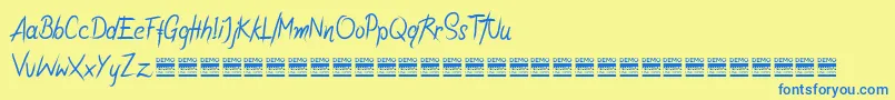 RiotiksDemo Font – Blue Fonts on Yellow Background
