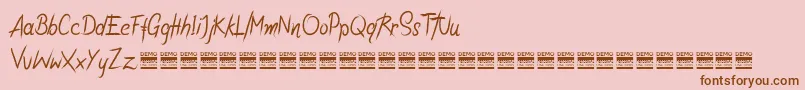 RiotiksDemo Font – Brown Fonts on Pink Background