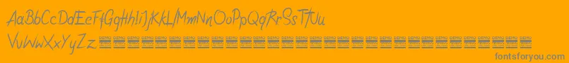 RiotiksDemo-Schriftart – Graue Schriften auf orangefarbenem Hintergrund