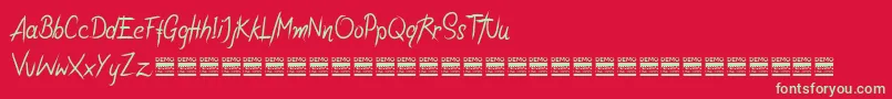 RiotiksDemo Font – Green Fonts on Red Background