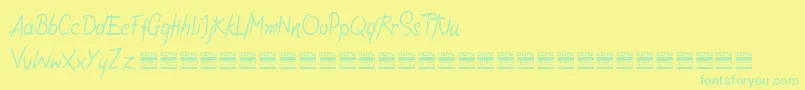 RiotiksDemo Font – Green Fonts on Yellow Background