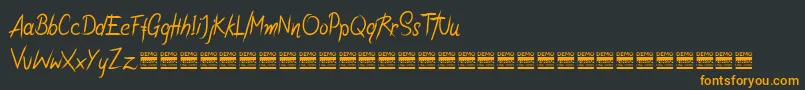 RiotiksDemo-fontti – oranssit fontit mustalla taustalla