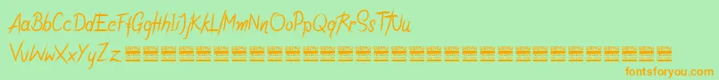 RiotiksDemo Font – Orange Fonts on Green Background