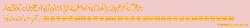 RiotiksDemo Font – Orange Fonts on Pink Background