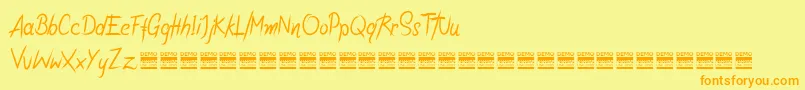 RiotiksDemo Font – Orange Fonts on Yellow Background