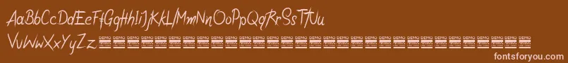 フォントRiotiksDemo – 茶色の背景にピンクのフォント