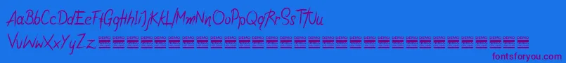 RiotiksDemo Font – Purple Fonts on Blue Background