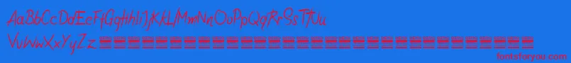 RiotiksDemo Font – Red Fonts on Blue Background