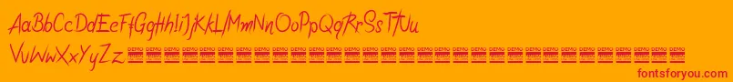 Fonte RiotiksDemo – fontes vermelhas em um fundo laranja