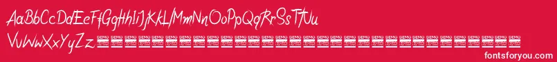 Шрифт RiotiksDemo – белые шрифты на красном фоне