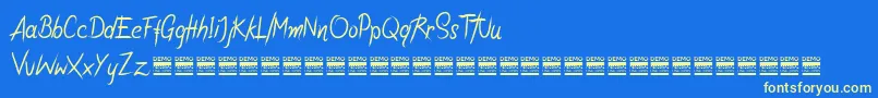 Шрифт RiotiksDemo – жёлтые шрифты на синем фоне