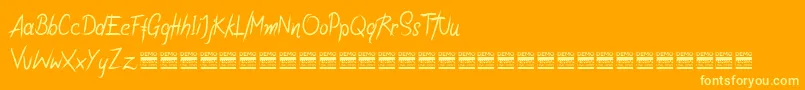 RiotiksDemo Font – Yellow Fonts on Orange Background