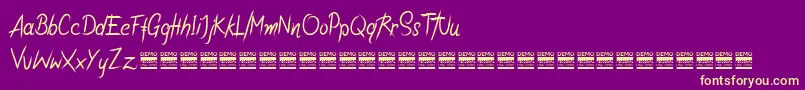 Fonte RiotiksDemo – fontes amarelas em um fundo roxo