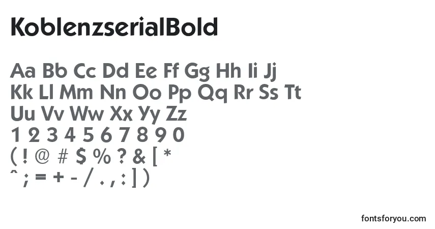 A fonte KoblenzserialBold – alfabeto, números, caracteres especiais