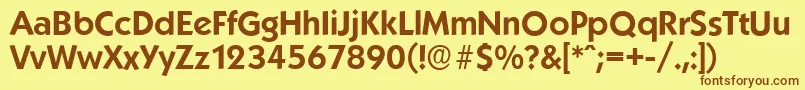 KoblenzserialBold Font – Brown Fonts on Yellow Background