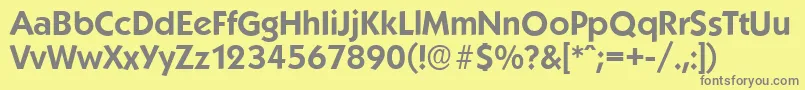 フォントKoblenzserialBold – 黄色の背景に灰色の文字