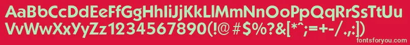KoblenzserialBold Font – Green Fonts on Red Background