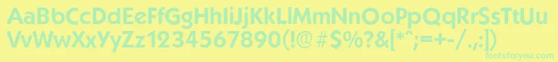 KoblenzserialBold Font – Green Fonts on Yellow Background