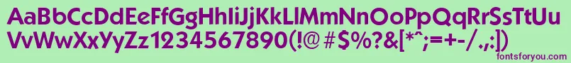 KoblenzserialBold Font – Purple Fonts on Green Background