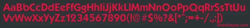 フォントKoblenzserialBold – 黒い背景に赤い文字