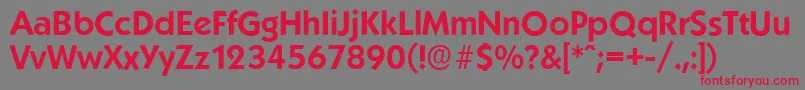 KoblenzserialBold Font – Red Fonts on Gray Background