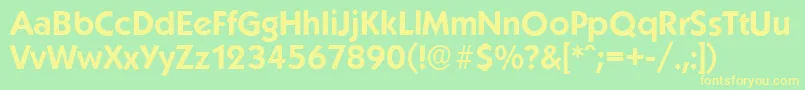 Fonte KoblenzserialBold – fontes amarelas em um fundo verde