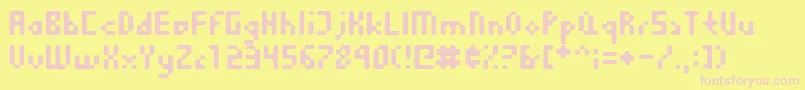 CheEqui Font – Pink Fonts on Yellow Background