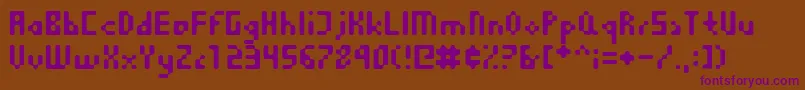 CheEqui Font – Purple Fonts on Brown Background