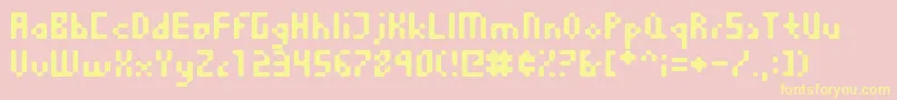 CheEqui Font – Yellow Fonts on Pink Background
