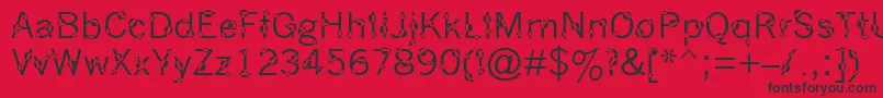 フォントDotYourEyes – 赤い背景に黒い文字
