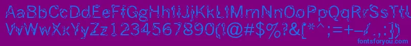 DotYourEyes-Schriftart – Blaue Schriften auf violettem Hintergrund