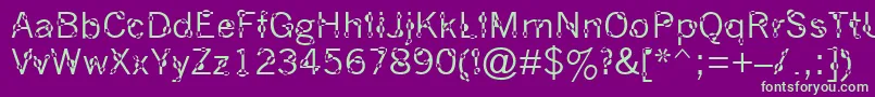 DotYourEyes-fontti – vihreät fontit violetilla taustalla