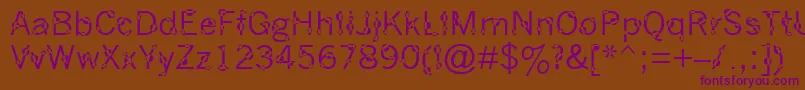 DotYourEyes-fontti – violetit fontit ruskealla taustalla