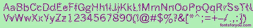 DotYourEyes-fontti – violetit fontit vihreällä taustalla