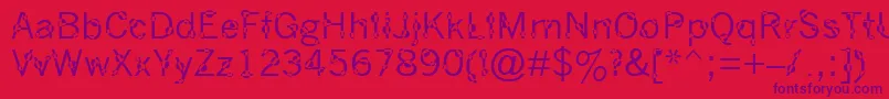 DotYourEyes-Schriftart – Violette Schriften auf rotem Hintergrund