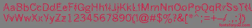 DotYourEyes Font – Red Fonts on Gray Background
