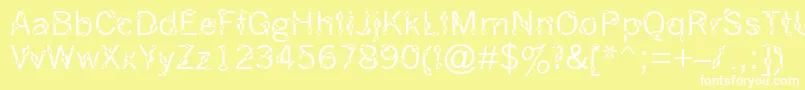 DotYourEyes-Schriftart – Weiße Schriften auf gelbem Hintergrund