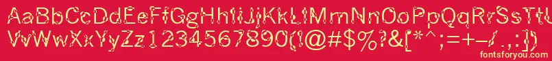DotYourEyes-Schriftart – Gelbe Schriften auf rotem Hintergrund