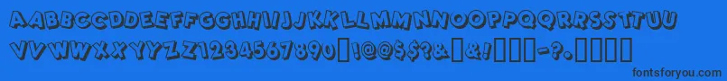 Dimwitright Font – Black Fonts on Blue Background