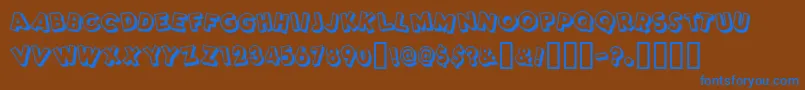 Dimwitright Font – Blue Fonts on Brown Background