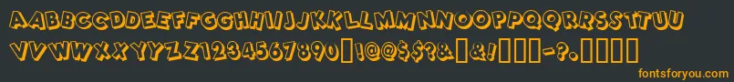 Dimwitright Font – Orange Fonts on Black Background