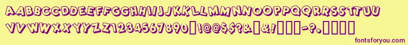Dimwitright Font – Purple Fonts on Yellow Background