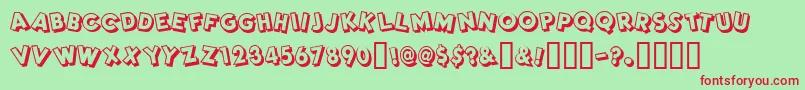 Dimwitright Font – Red Fonts on Green Background
