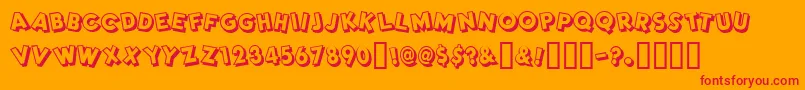 Dimwitright Font – Red Fonts on Orange Background